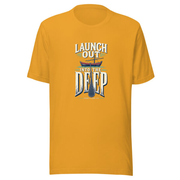 Launch Out Into The Deep — Jesus, Luke 5:4 Launch-out-into-the-deep Graphic Tee mockup 3 Launch Out Into The Deep — Jesus, Luke 5:4 Launch-out-into-the-deep Graphic Tee mockup 3