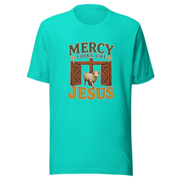 Mercy Looks Like Jesus Graphic Tee mockup 3 Mercy Looks Like Jesus Graphic Tee mockup 3