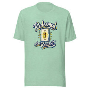 Redeemed And Radiant Graphic Tee mockup 1 Redeemed And Radiant Graphic Tee front view