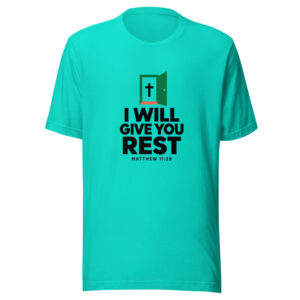 I Will Give You Rest Graphic Tee front view