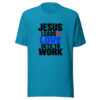 Jesus Leads Love Gets To Work Graphic Tee mockup 1 Jesus Leads Love Gets To Work Graphic Tee front view