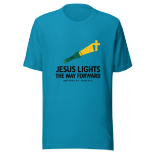Jesus Lights The Way Forward Graphic Tee mockup 1 Jesus Lights The Way Forward Graphic Tee front view