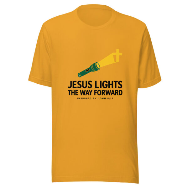 Jesus Lights The Way Forward Graphic Tee mockup 2 Jesus Lights The Way Forward Graphic Tee mockup 2