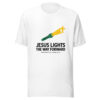 Jesus Lights The Way Forward Graphic Tee mockup 5 Jesus Lights The Way Forward Graphic Tee mockup 5