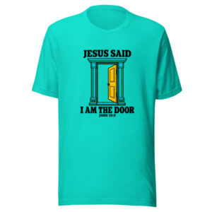 Jesus Said I Am The Door Graphic Tee mockup 1 Jesus Said I Am The Door Graphic Tee front view