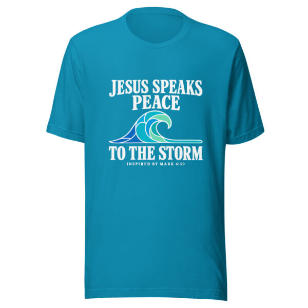 Jesus Speaks Peace To The Storm Graphic Tee mockup 2