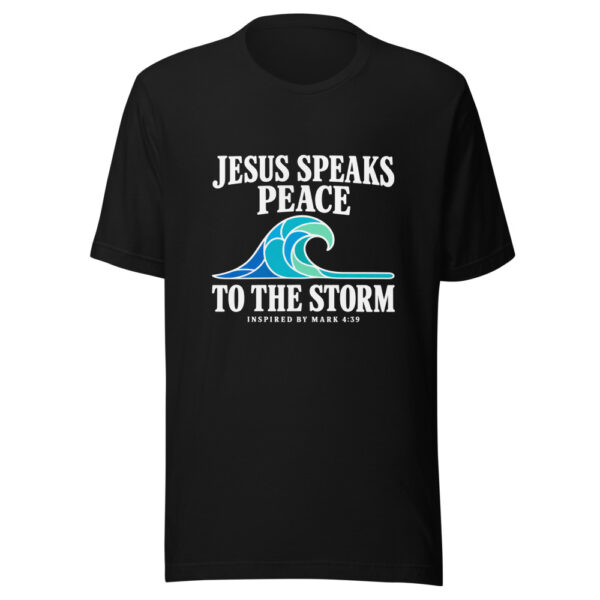 Jesus Speaks Peace To The Storm Graphic Tee mockup 4