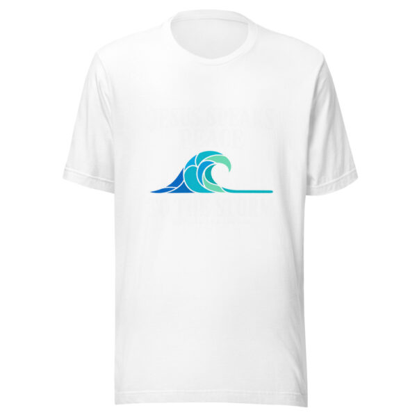 Jesus Speaks Peace To The Storm Graphic Tee mockup 5