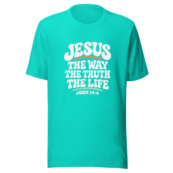 Jesus The Way The Truth The Life Graphic Tee mockup 1 Jesus The Way The Truth The Life Graphic Tee front view