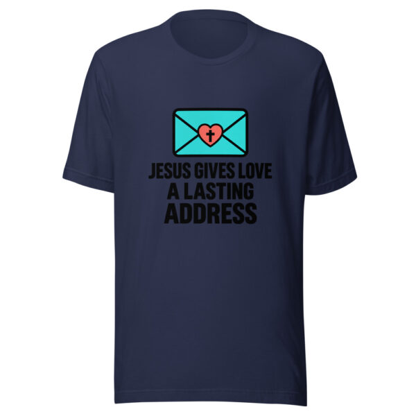 Jesus Gives Love A Lasting Address Graphic Tee mockup 6 Jesus Gives Love A Lasting Address Graphic Tee mockup 6