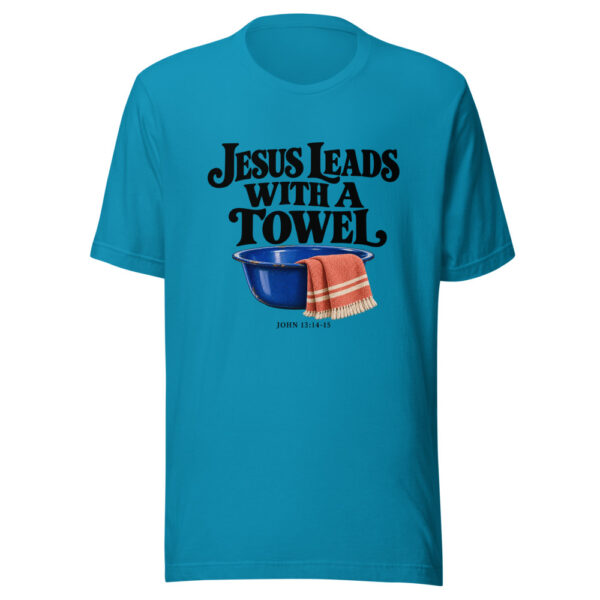 Jesus Leads With A Towel Graphic Tee mockup 2 Jesus Leads With A Towel Graphic Tee mockup 2