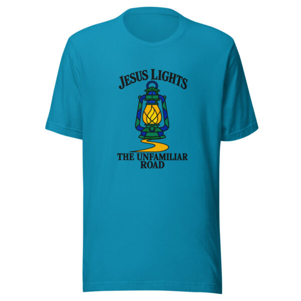 Jesus Lights The Unfamiliar Road Graphic Tee mockup 2