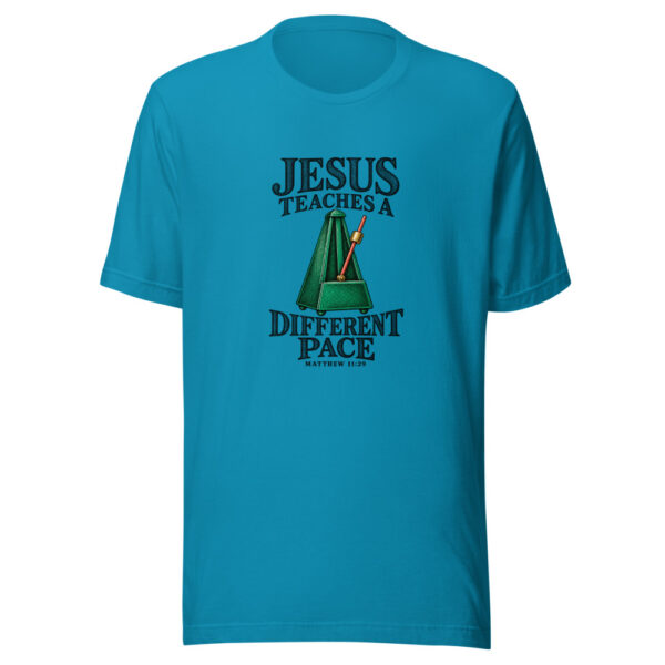 Jesus Teaches A Different Pace Graphic Tee mockup 2 Jesus Teaches A Different Pace Graphic Tee mockup 2