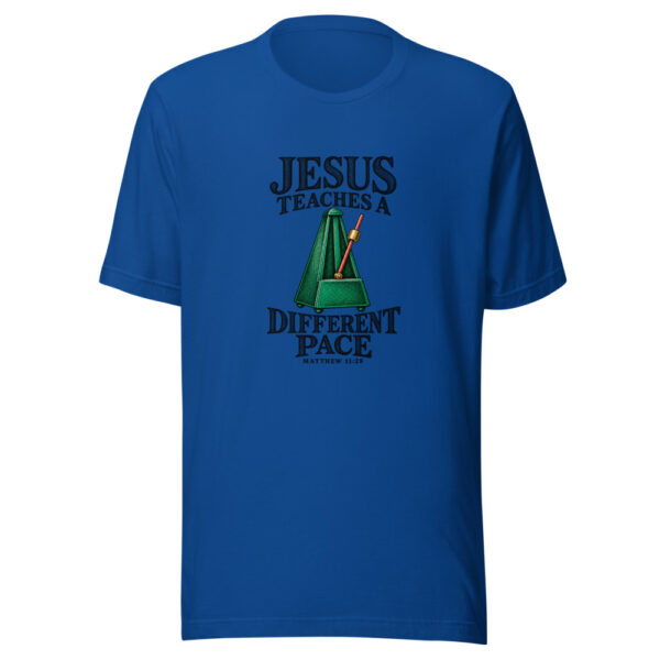 Jesus Teaches A Different Pace Graphic Tee mockup 3 Jesus Teaches A Different Pace Graphic Tee mockup 3