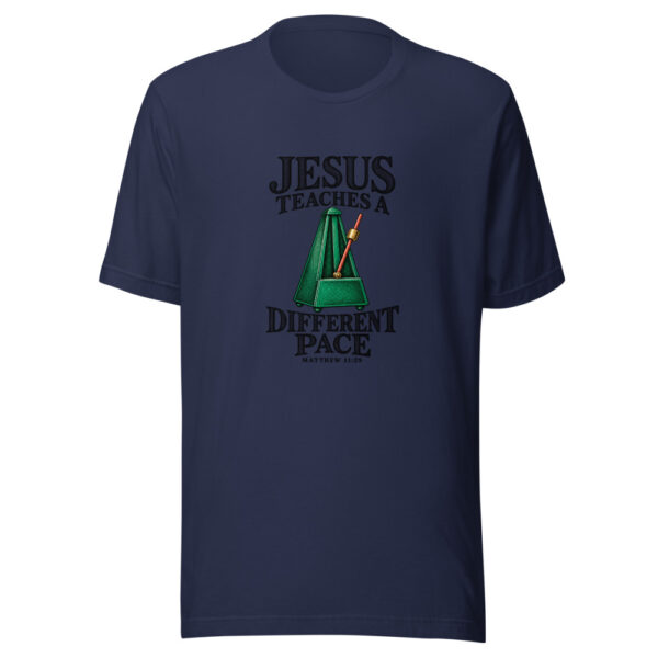 Jesus Teaches A Different Pace Graphic Tee mockup 6 Jesus Teaches A Different Pace Graphic Tee mockup 6
