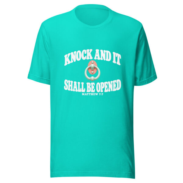 Knock And It Shall Be Opened Graphic Tee mockup 1 Knock And It Shall Be Opened Graphic Tee front view