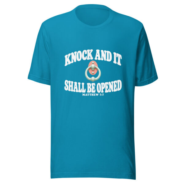 Knock And It Shall Be Opened Graphic Tee mockup 2 Knock And It Shall Be Opened Graphic Tee mockup 2