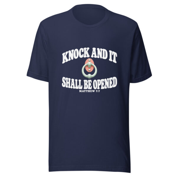 Knock And It Shall Be Opened Graphic Tee mockup 6 Knock And It Shall Be Opened Graphic Tee mockup 6
